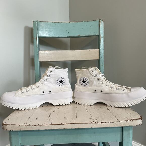 Converse All Star Lugged 2.0 Platform Shoes Womens 10.5 Mens 8.5 White A00871C - Picture 7 of 10